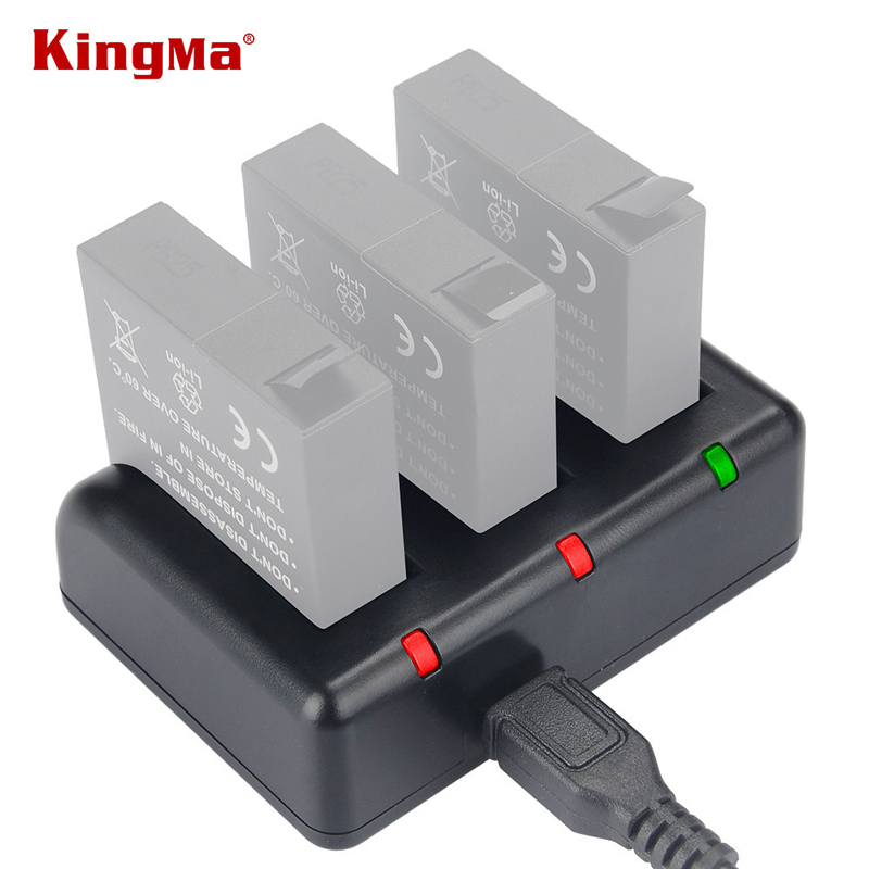 KingMa Three-Channel Battery Charger Sports Camera Accessories For XiaoYi 4K Action Camera